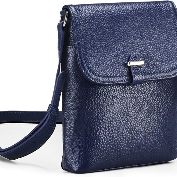 Genuine Leather Crossbody Bag for Women RFID Credit Card Slots Compact - Picture 1 of 7
